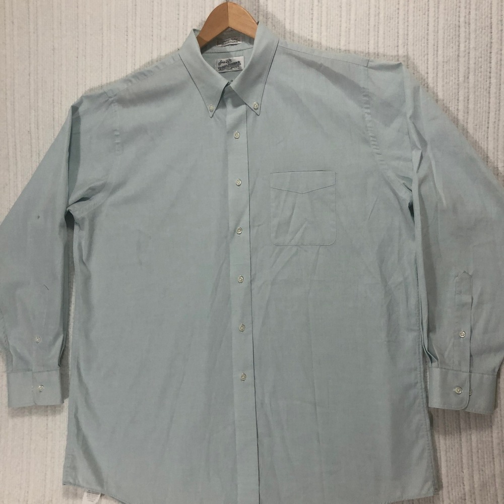 Sears Roebuck Oxford Button‎ Down Dress Shirt Long Sleeve Mens 17 1/2